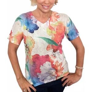 NEW ETHYL come and go dashing colorful tee top in multi bright